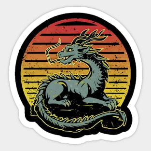 Retro vintage dragon Sticker